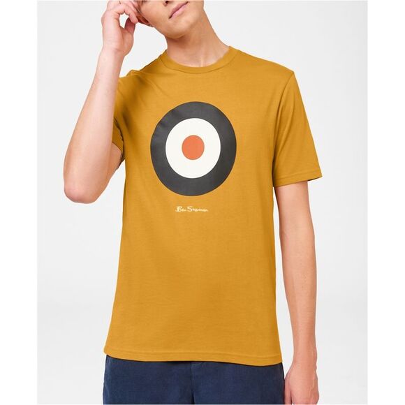 Ben Sherman Mens Signature Target Graphic T-Shirt, Yellow, NWT - Picture 1 of 1